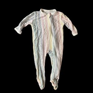 Kyte rainbow herringbone zip footie